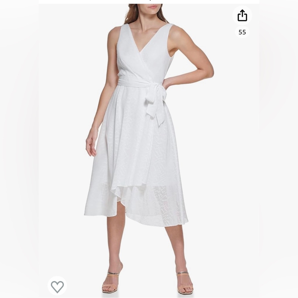 DKNY Women's Sleeveless Faux Wrap Dress